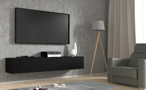 ARTBm Závesný TV stolík BINGO 180 cm | čierny mat