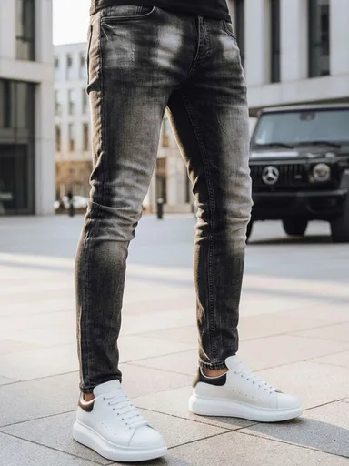 Džínsové čierne nohavice