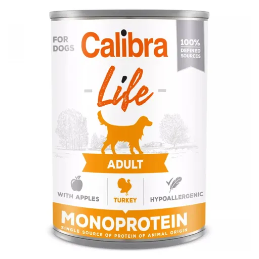 CALIBRA Life konzerva Adult Turkey with apples pre psov 400 g