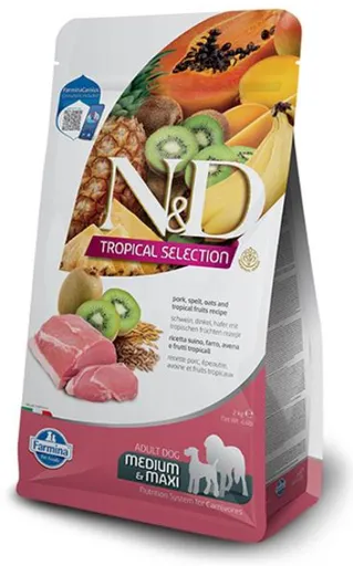 Farmina N&D dog TROPICAL SELECTION (AG) adult medium&maxi, pork granule pre psy 10kg