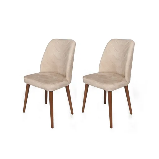 Súprava jedálenských stoličiek Dallas Beige and Walnut, 2 ks