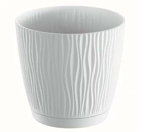 PROSPERPLAST - Kvetináč SANDY 28,2cm biely