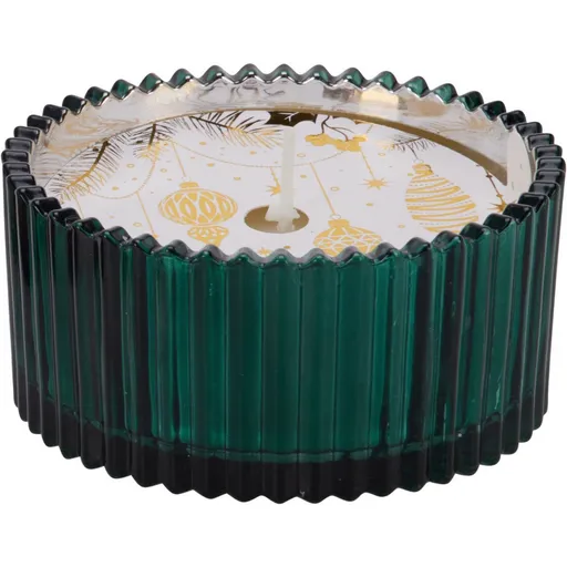 Vianočná sviečka v skle zelená, 150 g, 10 x 5 cm