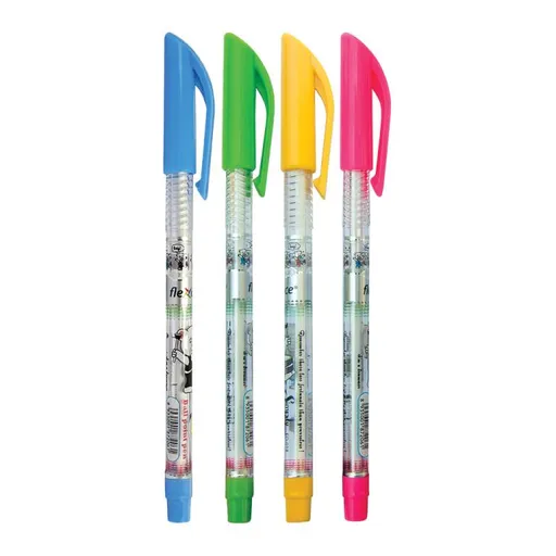 Guľôčkové pero jednorazové Flexoffice Simply Crocus plast FO-018 0,38 mm modré telo číre