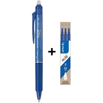 PILOT FriXion Clicker 05 / 0,25 mm, modré – balenie 1 ks + 3 ks náplne (BLRT-FR7-L+BLS-FR5-L)