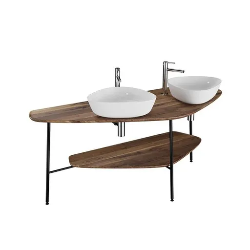 VitrA Plural deska pod umyvadlo 160 cm tmavý dub 64043