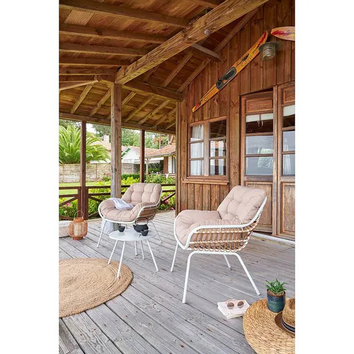 Kovová balkónová zostava OSCAR pre 2 osoby (ivory)