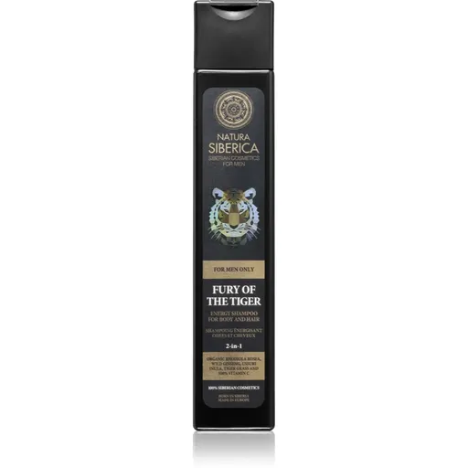 Natura Siberica For Men Only energizujúci šampón na vlasy a telo 250 ml