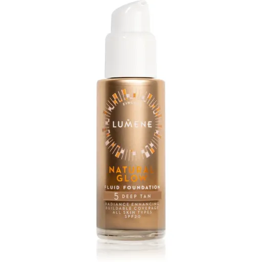 Lumene Natural Glow rozjasňujúci make-up pre prirodzený vzhľad SPF 20 odtieň 5 Deep Tan (Warm) 30 ml