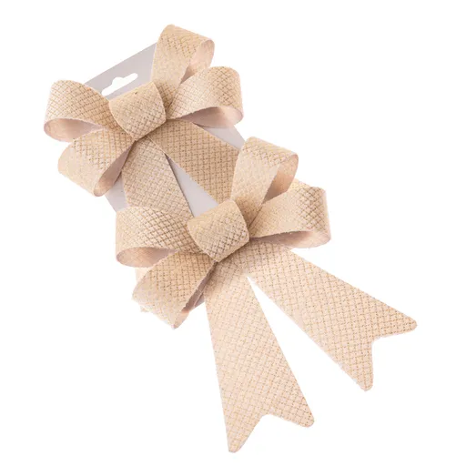 Set vianočných mašlí 14 x 20 cm, krémová, 2 ks