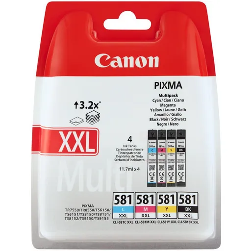 CANON CLI-581-XXL - originálna cartridge, čierna + farebná, 4x11,7ml