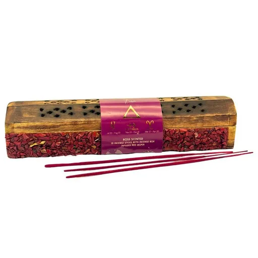 Arome Elements drevený box na vonné tyčinky, 10 tyčiniek, Oheň