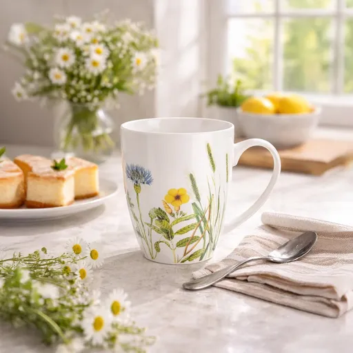 Gilde Porcelánový hrnek Divoké květy, 300 ml