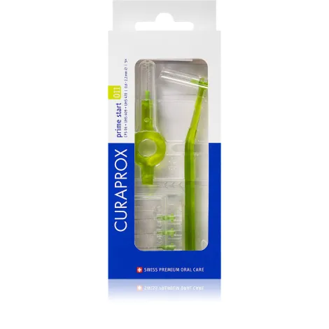 CURAPROX CPS 011 prime start svetlozelená medzizubné kefky 5 ks + držiaky UHS 409 a UHS 470, 1 set
