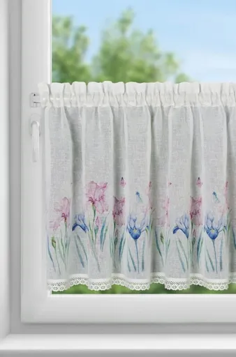 ArtFir Krátka záclona DOLOREZ P | biela/fialová 150 x 60 cm