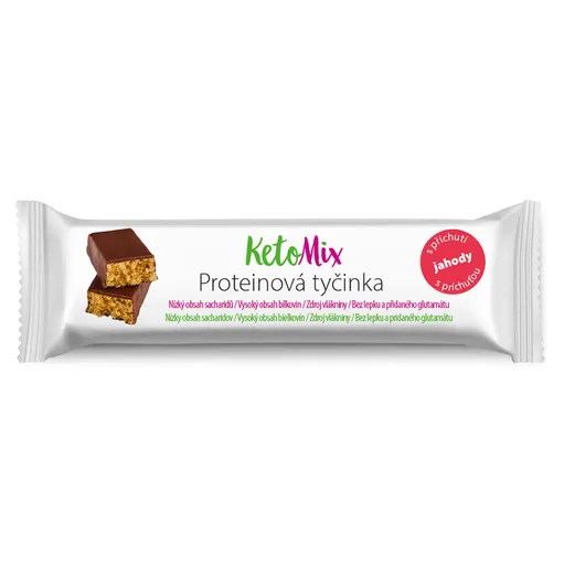 KETOMIX Proteínové tyčinky s príchuťou jahody 16 ks