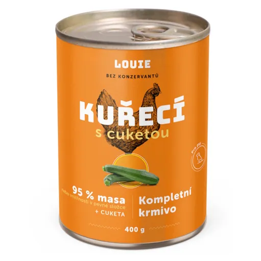 LOUIE Konzerva pre psy kuracie s cuketou 400 g
