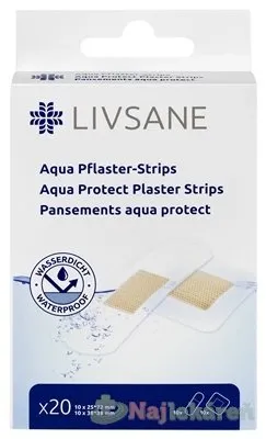 LIVSANE Vodeodolná náplasť - prúžky, 2 veľkosti, 20 ks