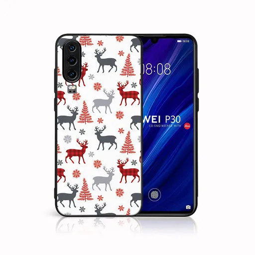 MY ART Obal s vianočným dizajnom Huawei P30 DEER (068)