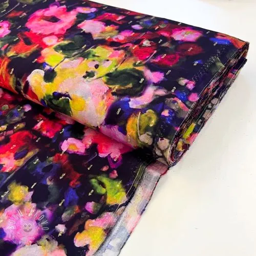 Viskóza LUREX Abstract navy digital print