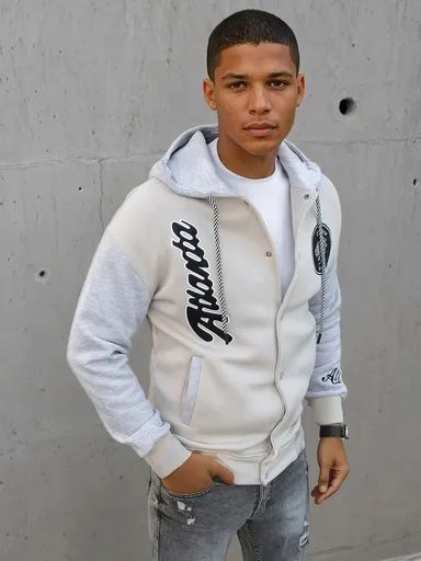 Pánska trendová mikina s nášivkami