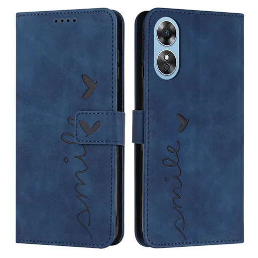 ART SMILE Peňaženkový kryt so šnúrkou Oppo A17 modrý