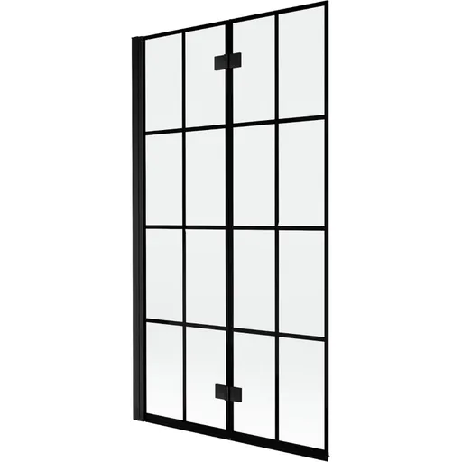 MEXEN - MIST vaňová zástena 100x150 cm 6mm 2-s, čierna, dekor, ľavá 8A9-100-002-70-77-L