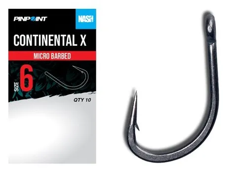 Nash háčiky continental x micro barbed 10 ks - veľkosť 6