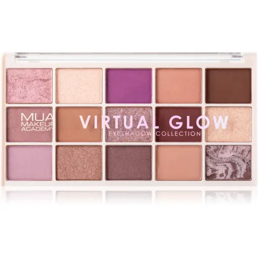 MUA Makeup Academy Professional 15 Shade Palette paletka očných tieňov odtieň Virtual Glow 12 g