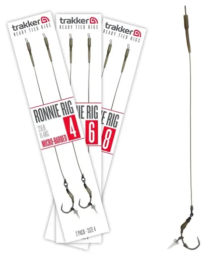 Trakker náväzce ronnie rig barbed 25 lb 2 ks - veľkosť háčika 6
