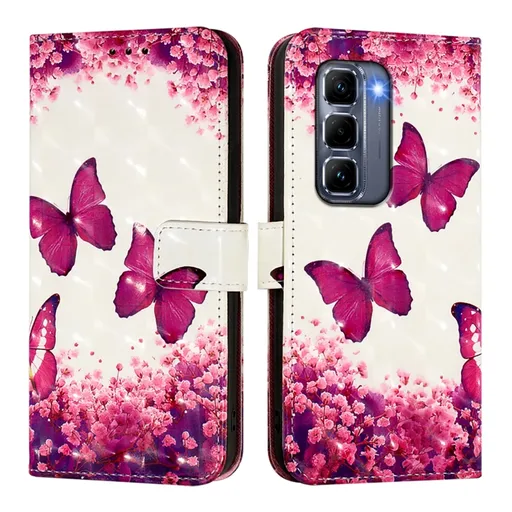 ART Peňaženkový kryt pre Infinix Hot 50 Pro+ ROSE BUTTERFLY
