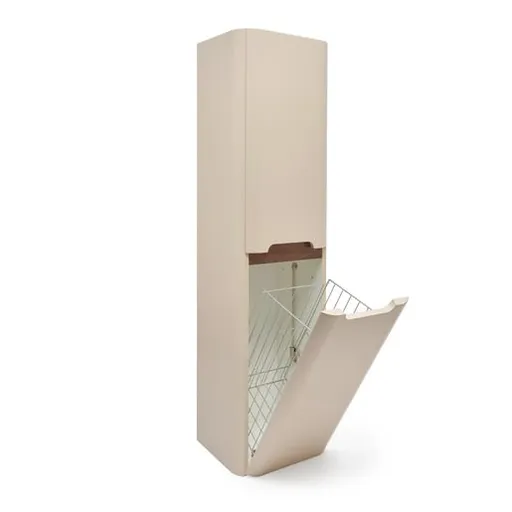 Kúpeľňová skrinka vysoká s košom na bielizeň SAT Fusion 40x149x33 cm pieskovo béžová mat SATFUSIONV40BEK