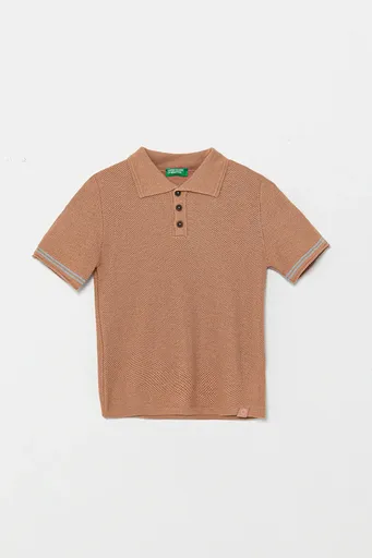 Detské polo tričko s prímesou ľanu United Colors of Benetton