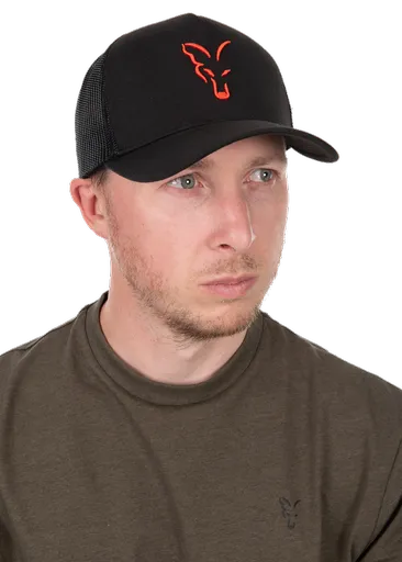 Fox šiltovka collection trucker cap black orange