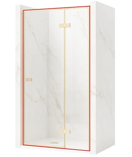 REA - Sprchové dvere bez stenového profilu ATLAS brúsené zlato 120 P REA-K4677