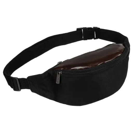 Kompaktná kapsička z polyesteru v čiernej a tmavohnedej farbe