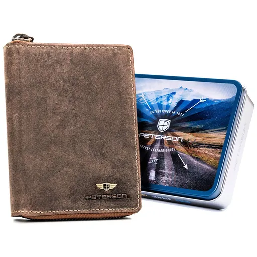 Kožená pánska peňaženka s RFID zipsom - Peterson