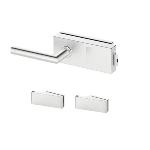 Klika + panty na sklenene dvere Naturel bez spodních rozet nerez BUDSETHBEZP