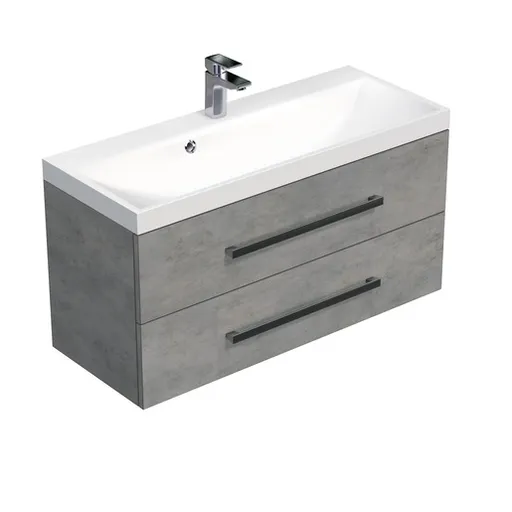 Kúpeľňová skrinka s umývadlom SAT Cube Way 100x53x40 cm betón CUBE2100ZBE