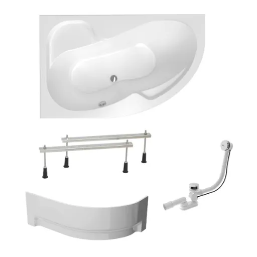 Asymetrická vaňa Laguna Fortuna Plus 150x100 cm akrylát ľavá SIKOFO1500LANP