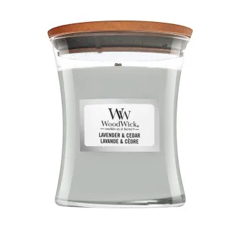 Woodwick Lavender & Cedar vonná sviečka 85 g