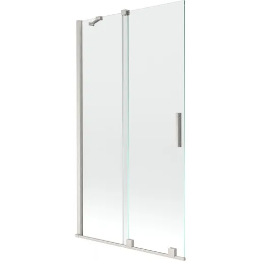 MEXEN/S - Velár dvojkrídlová posuvná vaňová zástena 100 x 150, transparent, nikel kartáčovaný 896-100-000-01-97