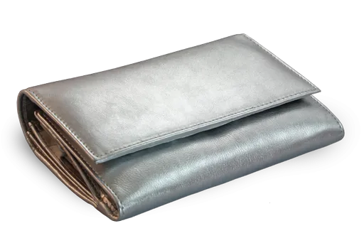 Strieborná dámska listová kožená peňaženka s poklopom 511-2120-27