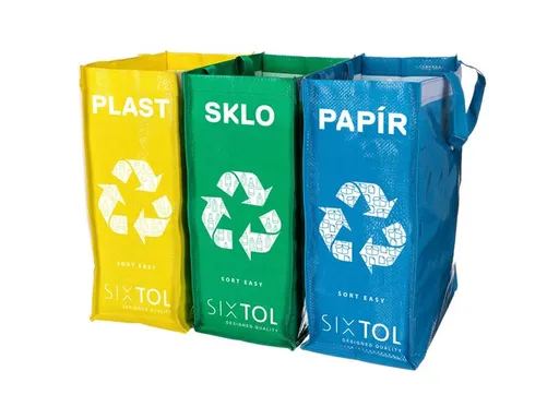 Tašky na triedený odpad SIXTOL Sort Easy 3 Slim 3x22l