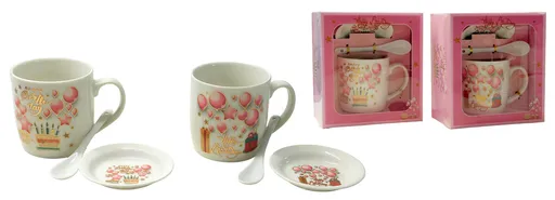 MAKRO - Hrnček, lyžička a podšálka, keramický narodeninový rôzne dekory