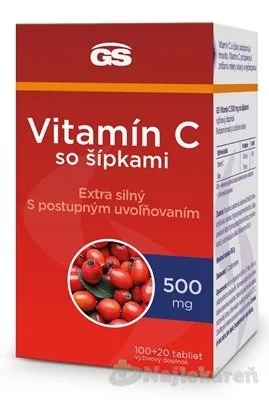 GS Vitamín C 500 so šípkami 120 kapsúl