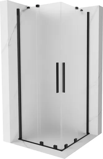 MEXEN/S - Velar Duo sprchovací kút, posuvné dvere 90 x 90, dekor, čierna 871-090-090-32-70