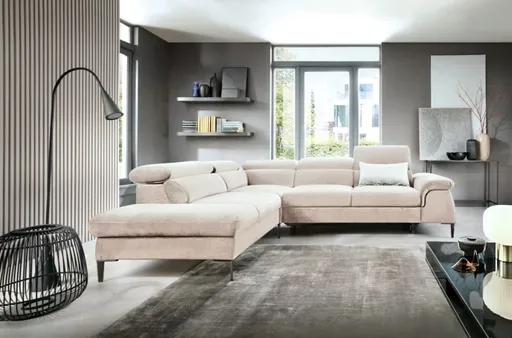 ArtPS Rohová sedacia súprava BLUES L | krémová Vogue 01 Prevedenie: ľavé