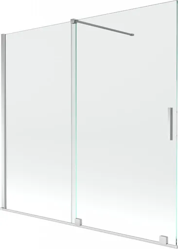 MEXEN/S - Velar Dvojkrídlová posuvná vaňová zástena 170 x 150, transparent, chróm 896-170-000-01-01