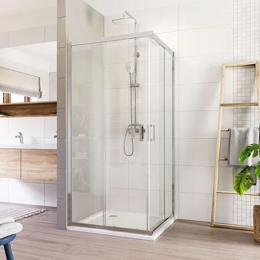 Mereo Sprchovací kút, Lima, štvorec, zasúvací, 110x110 cm, chróm ALU, sklo Číre CK608A53K